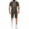 OLOEY men romper black camo mens sport suits cotton zip mens sweat suits one-piece tracksuit set male joggers sporting jumpsuits