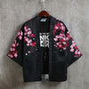 Men Summer Loose Cotton Kimono Jacket Streetwear Open Stitch 3/4 Sleeve Cardigan Japanese Style Harajuku Coat
