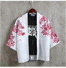 Men Summer Loose Cotton Kimono Jacket Streetwear Open Stitch 3/4 Sleeve Cardigan Japanese Style Harajuku Coat