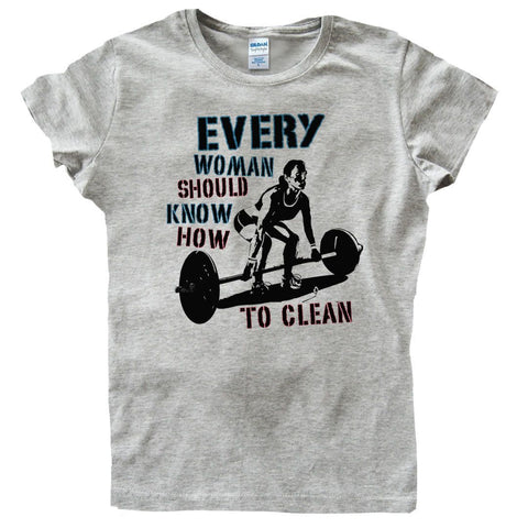 2019 Hot Sale Fashion Everywoman Trains Kettlebell Fitness Workout Grey T-Shirt Tee Shirt
