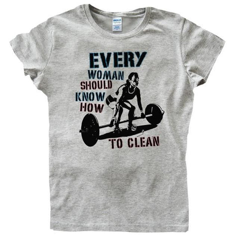 2019 Hot Sale Fashion Everywoman Trains Kettlebell Fitness Workout Grey T-Shirt Tee Shirt