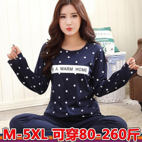 M-5XL Women Pajama Set Cotton Striped Cartoon Monkey Animal Sleepwear Pajamas Long-sleeve Plus Size Pyjamas Casual Sleepwear
