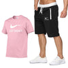 Summer Two Piece Men Short Sleeve T Shirts Top+Shorts Men's Tracksuits 2019 New Casual Sportswear Tops and Jogger shorts