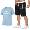 Summer Two Piece Men Short Sleeve T Shirts Top+Shorts Men's Tracksuits 2019 New Casual Sportswear Tops and Jogger shorts