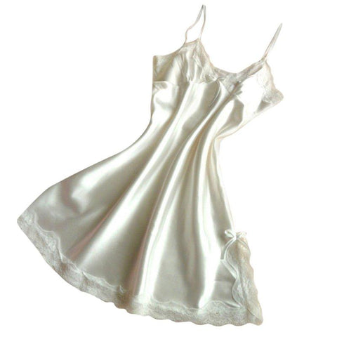 New Sexy Women Sleepwear Dress Lace Nightgowns Nightdress Spaghetti V-Neck Silk Straps Dresses