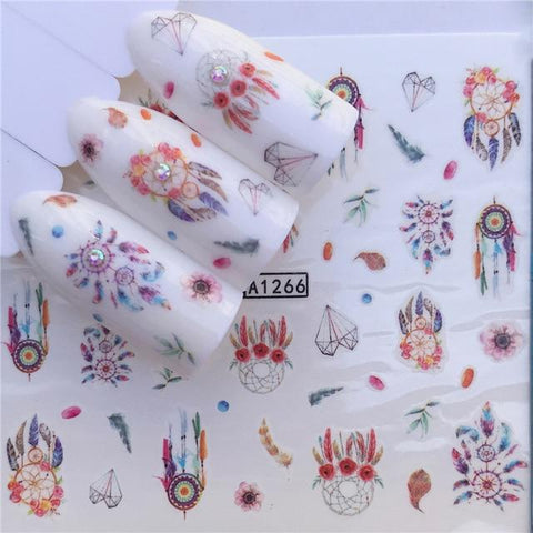 Nail sticker art decoration panda love heart slider adhesive Water Transfer decals manicure lacquer art accessoires polish foil