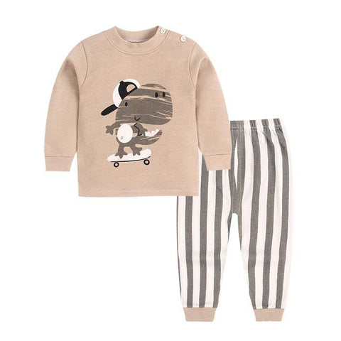 8 colors 2pcs/set kids baby girls clothes top+pants cotton baby pajamas sleepwear