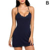 Womens Lace Floral Nightdress Dtrap Deep V Neck Lingerie Hot Ladies Sleepwear Dress Robe Nightie Gown Sexy Sleepshirts