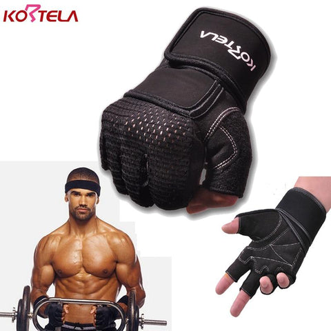 KORTELA Body Building Gym Fitness Gloves women men with Long Belt Weightlifting Crossfit Gloves Barbell Dumbbell pesas gimnasio