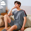Summer Knitted Cotton Short Sleeved Men's Pajamas Sets Male Pajama Set Letter Pajama For Men Sleepwear Suit Homewear Size XXXL