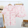 Japanese simple short pyjamas women 100% cotton short sleeves ladies pajama sets shorts Cute cartoon sleepwear women homewear