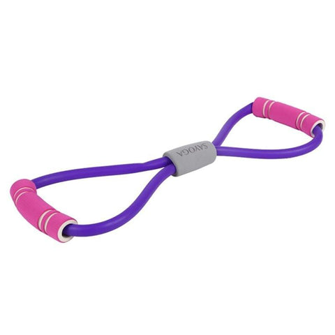 Flat Latex Elastic Resistance Band for Resistance Training Pilates and Physical Therapy (Purple)