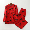 Korea Cute cartoon 100% cotton pyjamas women pajamas sets autumn 100% Brushed cotton winter warm women sleepwear pijamas mujer
