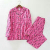 Korea Cute cartoon 100% cotton pyjamas women pajamas sets autumn 100% Brushed cotton winter warm women sleepwear pijamas mujer