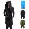 2019 Men New Fashion Hooded Solid Color Trench Coat Spring Autumn Men Long Jacket Cardigan Long Sleeve Hoody Outwear Streetwear