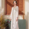 Spring Retro Sweet and Lovely Flounced Nightgown Women Long-sleeve Loose Solid Color Sexy Sleepwear Cotton Home Sleeping Dress