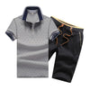 Summer Mens Polo Shirt Short Sleeve Polka Dot Polo+Shorts Suit Male Jersey Breathable 2PC Top Shorts Sets Fitness Sportsuits Men