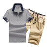 Summer Mens Polo Shirt Short Sleeve Polka Dot Polo+Shorts Suit Male Jersey Breathable 2PC Top Shorts Sets Fitness Sportsuits Men