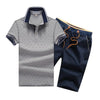 Summer Mens Polo Shirt Short Sleeve Polka Dot Polo+Shorts Suit Male Jersey Breathable 2PC Top Shorts Sets Fitness Sportsuits Men