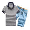 Summer Mens Polo Shirt Short Sleeve Polka Dot Polo+Shorts Suit Male Jersey Breathable 2PC Top Shorts Sets Fitness Sportsuits Men