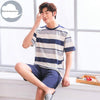 Summer Knitted Cotton Short Sleeved Men's Pajamas Sets Male Pajama Set Letter Pajama For Men Sleepwear Suit Homewear Size XXXL