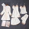 Pajama Sets Women pajamas nightgown Silk like sleepwear for women Robes babydolls women pajamas set 5pcs/set pajamas lingerie