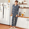 CEARPION Men Pajama Set Soft Cozy Nightgown Bathrobe 2Pcs Sleepwear Long Style Casual Home Cloth Lounge Shirt&Pants Kits