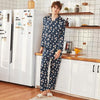 CEARPION Men Pajama Set Soft Cozy Nightgown Bathrobe 2Pcs Sleepwear Long Style Casual Home Cloth Lounge Shirt&Pants Kits