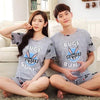 MISSKY Men Women Lovers Pajama Sets Summer Cute Cartoon Breathable Milk Silk  Home Wear Set Female Sleepwear