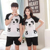 MISSKY Men Women Lovers Pajama Sets Summer Cute Cartoon Breathable Milk Silk  Home Wear Set Female Sleepwear