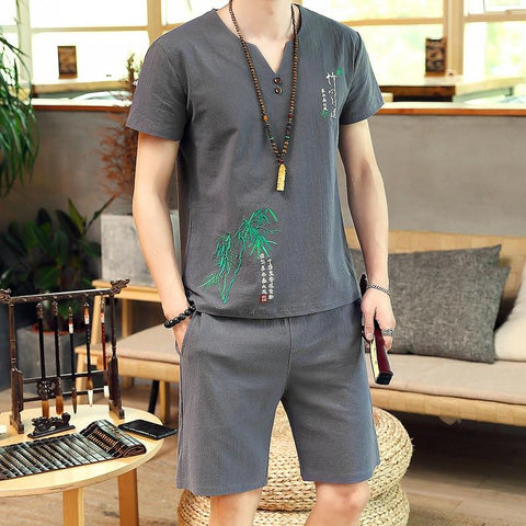 Summer new Sale Men's Sets fashion T Shirts+Shorts Two Pieces Sets Casual Tracksuit Tide brand Tshirt Fitness Sportswears set