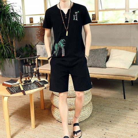 Summer new Sale Men's Sets fashion T Shirts+Shorts Two Pieces Sets Casual Tracksuit Tide brand Tshirt Fitness Sportswears set