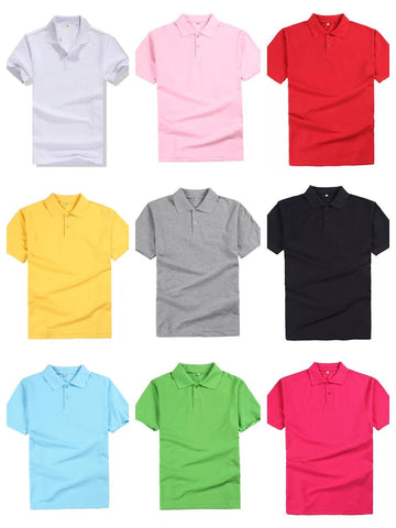 men's and women's polo shirts casual color cotton overalls 12 color  polo shirts with short sleeves Free custom name logo