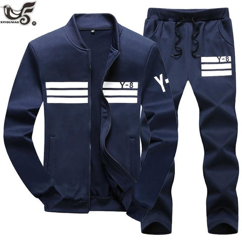 XIYOUNIAO plus size M~7XL8XL9XL New Men's Sporting Suit Male Tracksuit Men Spring Autumn Casual Sportswear set 2PC Jacket+Pants