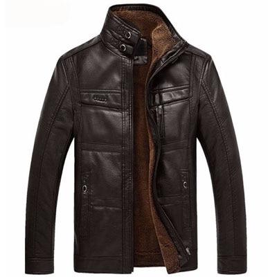 Leather Jacket Men Coats 5XL Brand High Quality PU Outerwear Men Business Winter Faux Fur Male Jacket Fleece