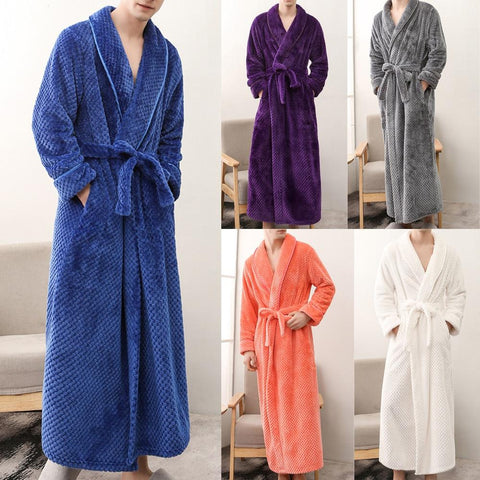 Winter Thick Warm Female Kimono Robe Lovers Couple Nightgown Bath Gown Sleepwear Large Long Nightwear M XL XXL