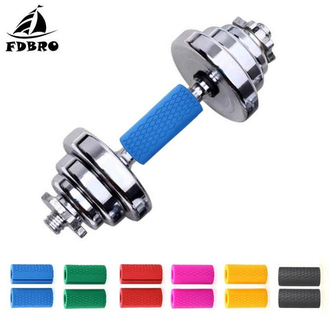 FDBRO 1 Pair Barbell Grips Dumbbell Kettlebell Fat Grip Thick Bar Handles Pull Up Weightlifting Support Anti-Slip Protect Pad