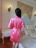Women Nightwear Autumn Sexy pajamas with Chest Pads Robes Sets Satin Sleepwear Nightdress + Bathrobe Gown 3 Pieces Pajamas