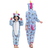 Kigurumi Unicorn Pajamas Flannel Animal Family Matching Pajamas Outfits Winter Panda Pyjamas Onesie Mother Dad Kids Sleepwear