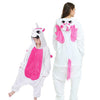 Kigurumi Unicorn Pajamas Flannel Animal Family Matching Pajamas Outfits Winter Panda Pyjamas Onesie Mother Dad Kids Sleepwear