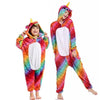 Kigurumi Unicorn Pajamas Flannel Animal Family Matching Pajamas Outfits Winter Panda Pyjamas Onesie Mother Dad Kids Sleepwear