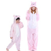 Kigurumi Unicorn Pajamas Flannel Animal Family Matching Pajamas Outfits Winter Panda Pyjamas Onesie Mother Dad Kids Sleepwear