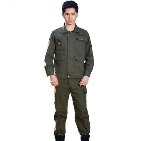 camo special forces uniforms two piece set tracksuit men welders overalls cotton welder suit mens work clothes military outfits