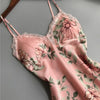 Sexy Women's 2019 New Printing Spaghetti Strap Women Sleepwear Set V-Neck Sexy With Pad Female Summer Homedress