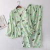 Korea Cute cartoon 100% cotton pyjamas women pajamas sets autumn 100% Brushed cotton winter warm women sleepwear pijamas mujer
