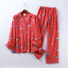 Korea Cute cartoon 100% cotton pyjamas women pajamas sets autumn 100% Brushed cotton winter warm women sleepwear pijamas mujer