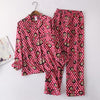 Korea Cute cartoon 100% cotton pyjamas women pajamas sets autumn 100% Brushed cotton winter warm women sleepwear pijamas mujer