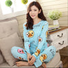 2019 Pyjama Women Pajamas Sets Spring Summer Long Sleeve Thin Print Cute Sleepwear Big Girl Pijamas Mujer Leisure Student Pajama