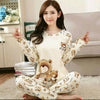 2019 Pyjama Women Pajamas Sets Spring Summer Long Sleeve Thin Print Cute Sleepwear Big Girl Pijamas Mujer Leisure Student Pajama