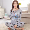2019 Pyjama Women Pajamas Sets Spring Summer Long Sleeve Thin Print Cute Sleepwear Big Girl Pijamas Mujer Leisure Student Pajama
